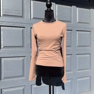 AUTOMET Women's Long Sleeve Medium Activewear Top Whiskey Tan Color!